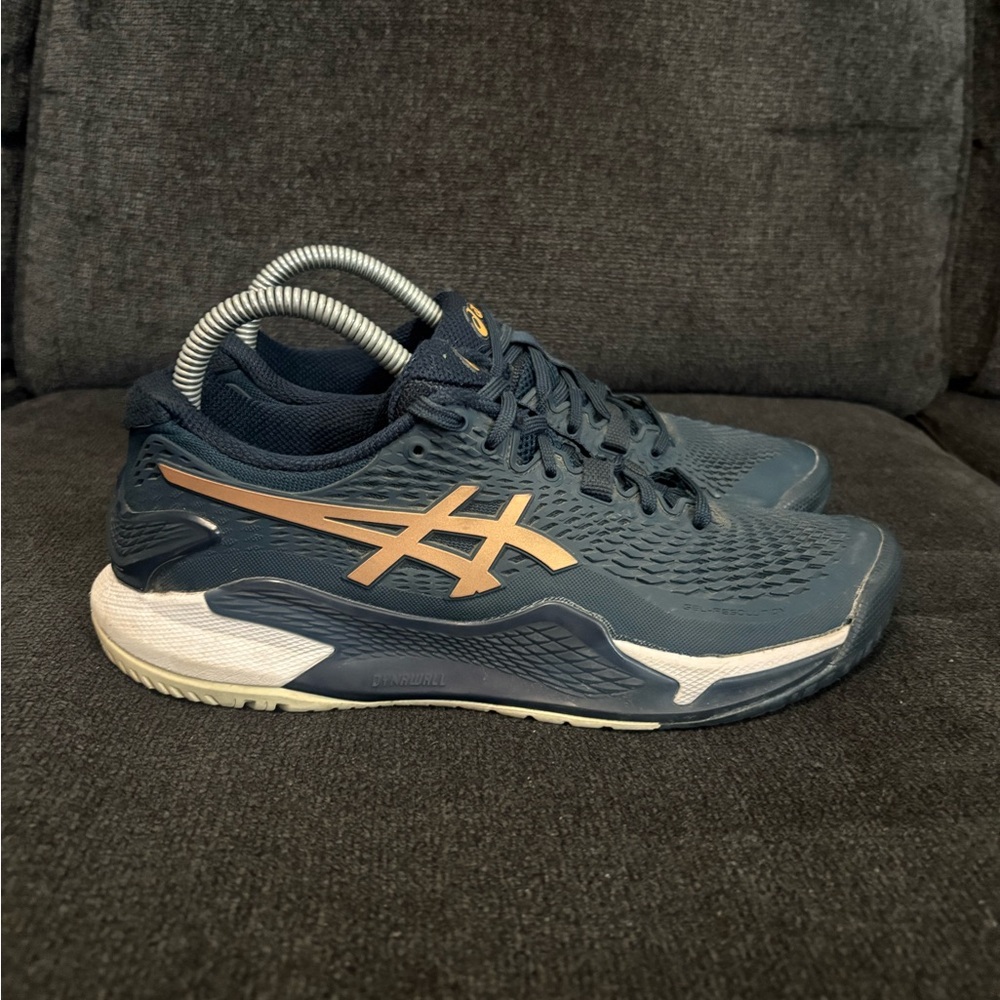 ASICS Gel-Resolution 9 Women’s Tennis Shoes French Blue/Pure Gold US 8